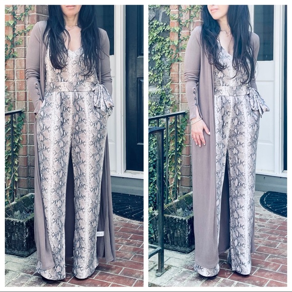 #01 Snakeskin print Wide leg tank jumpsuit - Picture 14 of 15